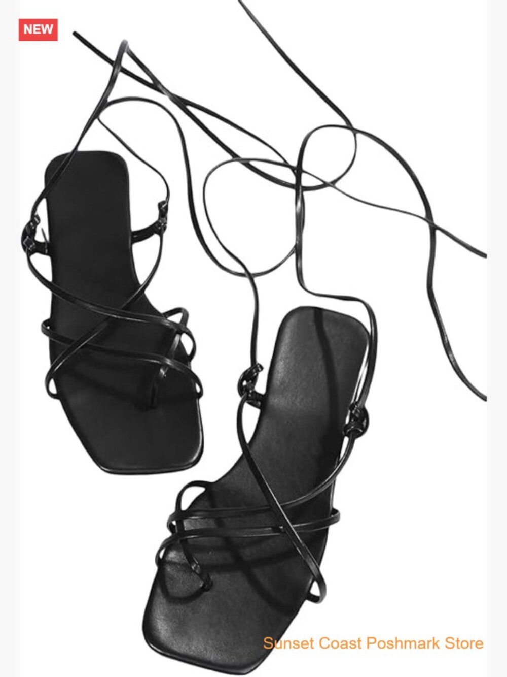 Strappy Lace Up Gladiator Flat Sandals for Women - Leather